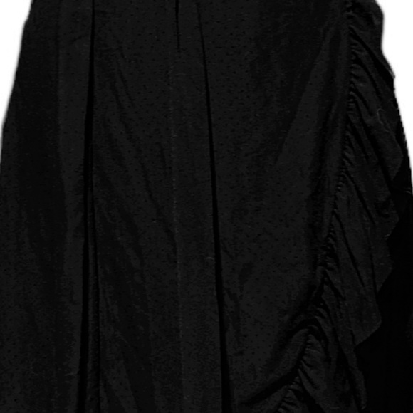 Ganni Women's Black Addison Ruffle Dot Mesh Wrap Dress - Picture 10 of 16